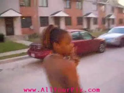 AllYourPix com - Black Girl Walking In Street Nude