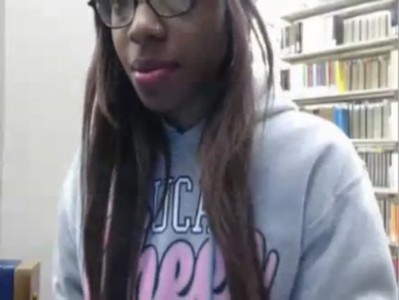 american tiny black university prostitute in a public library with a dildo up her assho